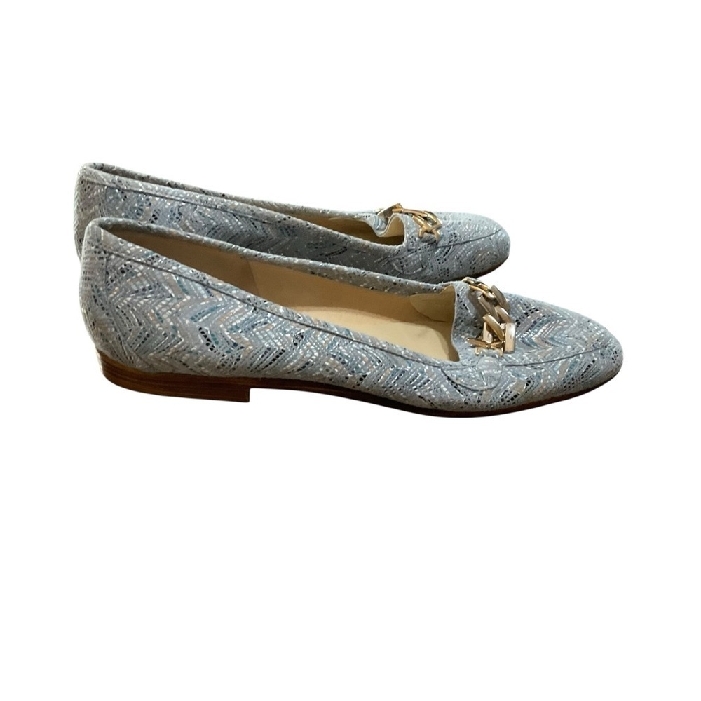 Amalfi by Rangoni Blue Woven Leather Slip-On Pumps 7.5 Narrow Made in Italy - Picture 8 of 10